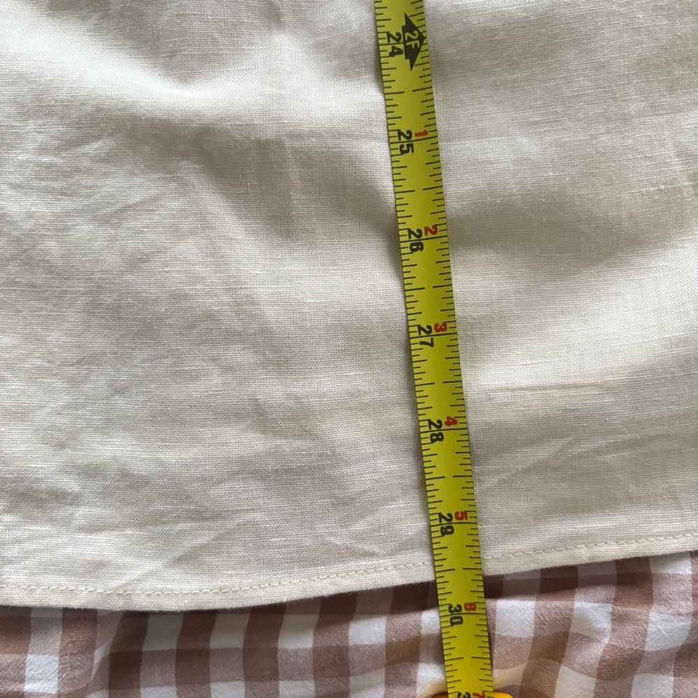 SimpleRetro Elegant Cream A-Line Linen/Cotton Skirt - Picture 7 of 7